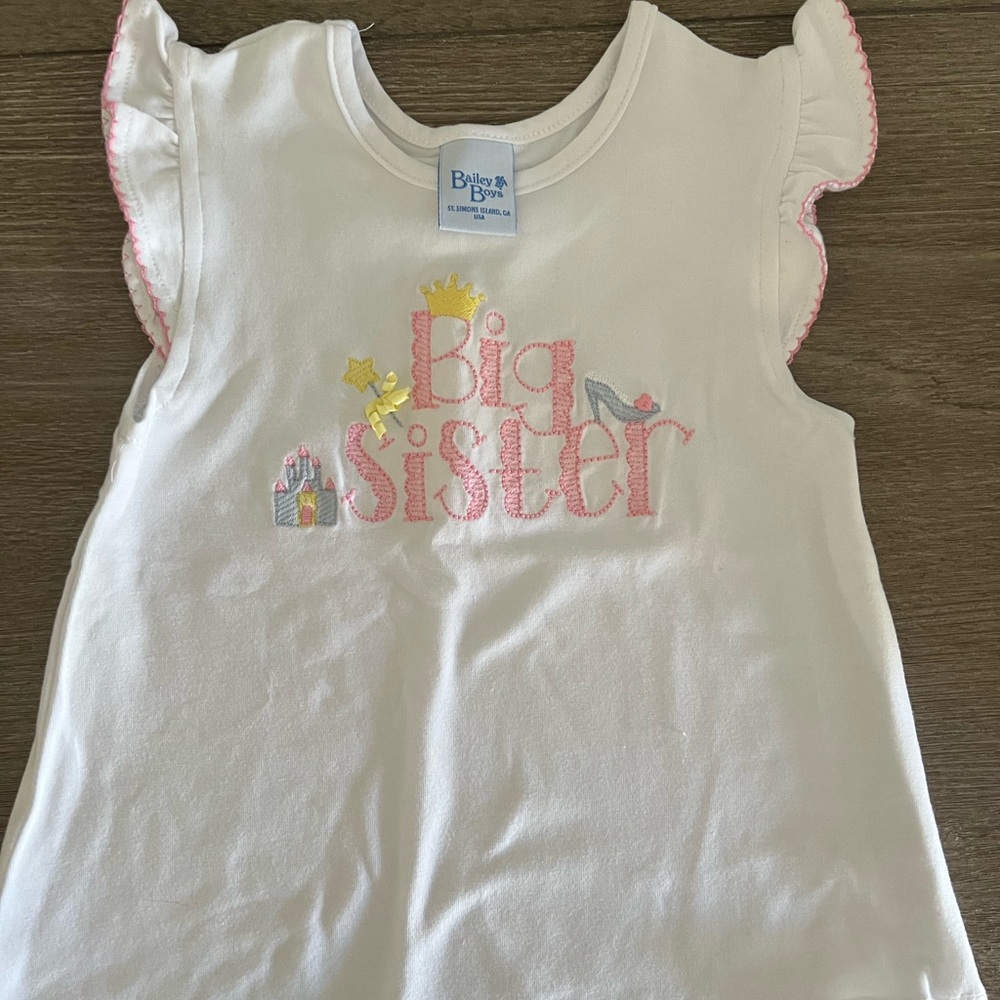 Brand new big sister shirt. 2T.